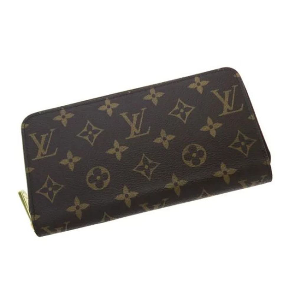 Louis Vuitton Monogram Zippy Wallet Cards Canvas Leather Brown
